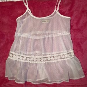 Sheer white tank top